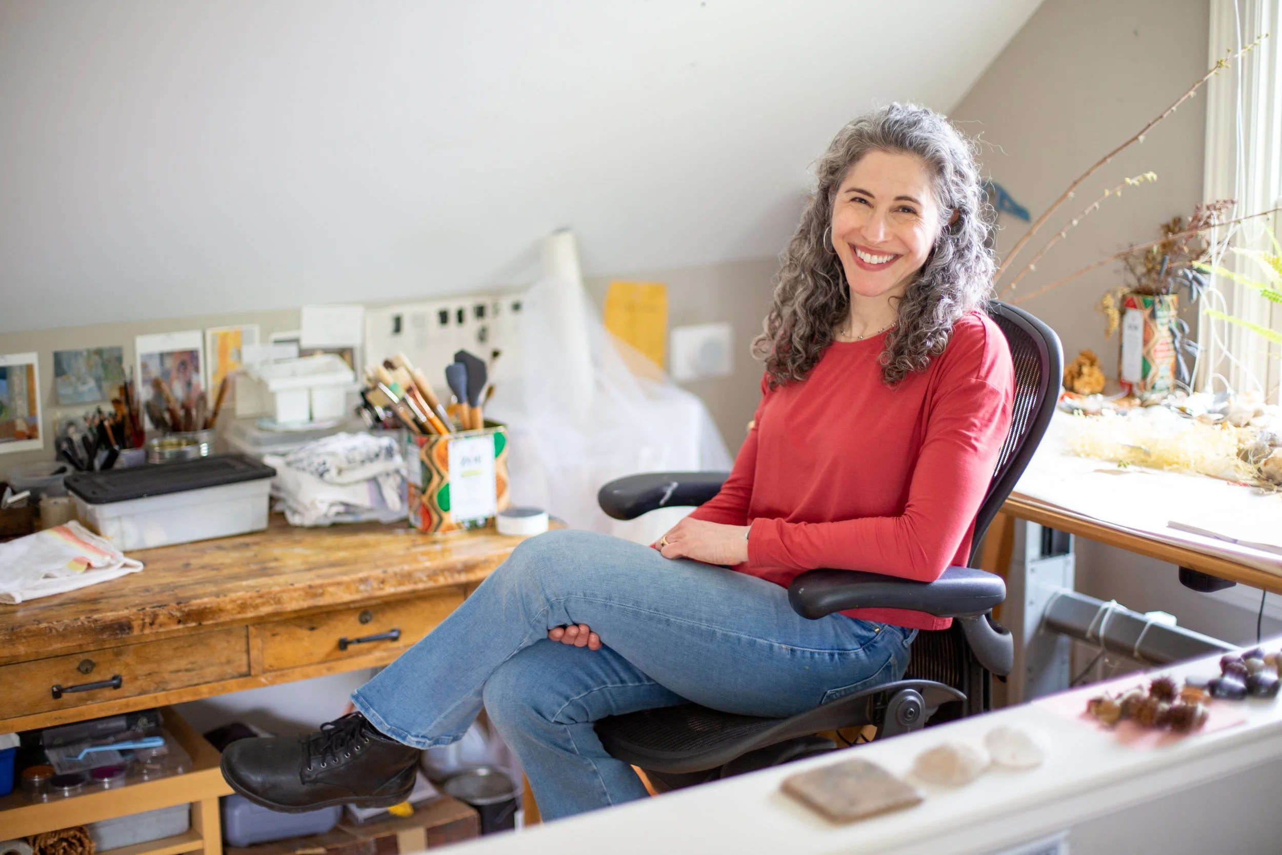 Elisa Abeloff in her studio